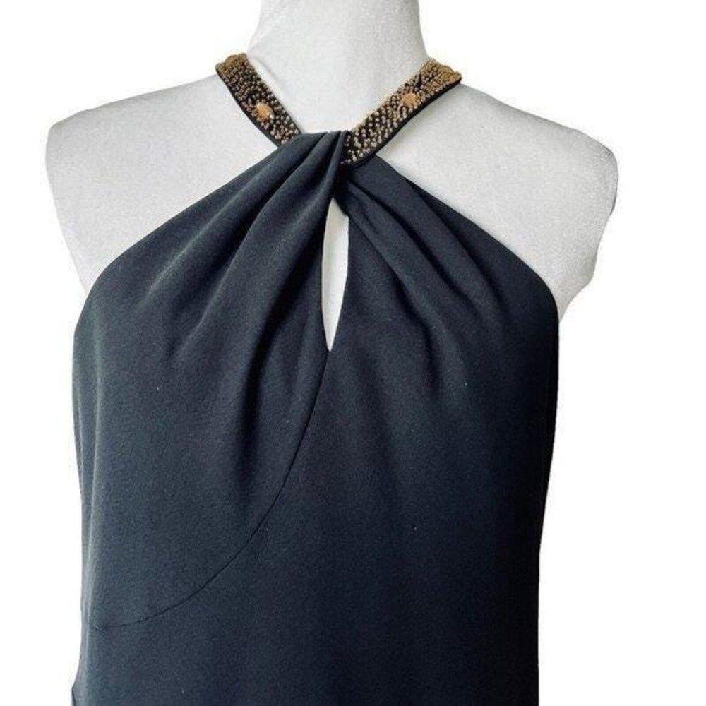 VTG 90s Evan Picone Womens Black Beaded Cocktail Dress Size 16 LBD Formal Event - Picture 4 of 12